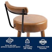 Kit 4 Banquetas Nápoles 89cm Couríssimo Amarula - Salaone Amarula - 3