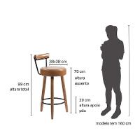 Kit 4 Banquetas Nápoles 89cm Couríssimo Amarula - Salaone Amarula - 5