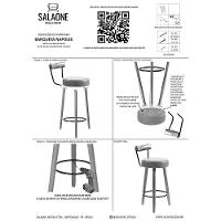 Kit 4 Banquetas Nápoles 89cm Couríssimo Amarula - Salaone Amarula - 6