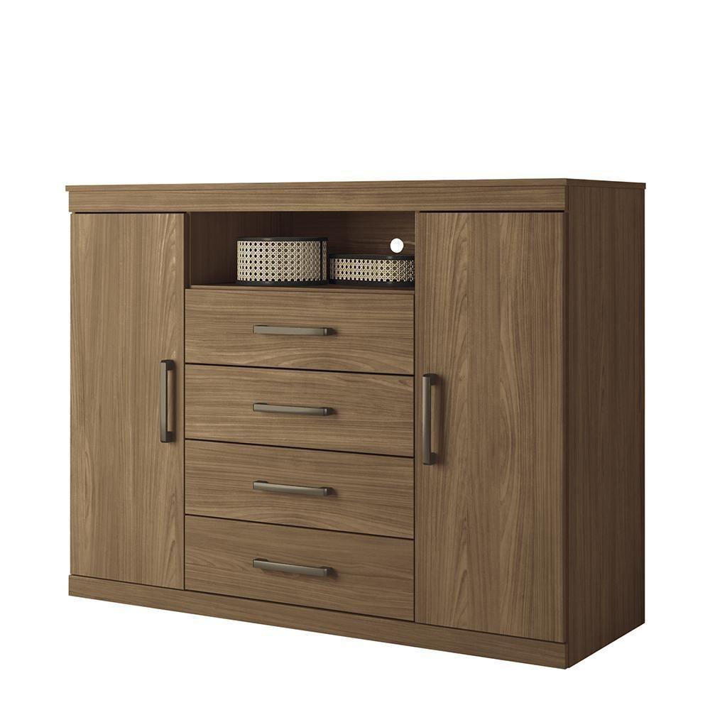 Cômoda Havana Master 2 Portas E 4 Gavetas Jatobá - Santos Andirá Jatobá - 1