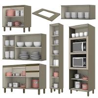 Cozinha Completa 6 Peças Connect Duna-cristal Com Paneleiro - Móveis Henn Duna-cristal