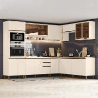 Cozinha Completa De Canto Connect 9 Peças Off White Com Torre Quente 2 Fornos - Móveis Henn Off White - 2