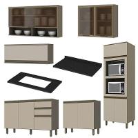 Cozinha Completa 7 Peças Connect Duna-cristal Com Aéreo Vidro E Torre Quente 2 Fornos - Móveis Henn Duna-cristal - 2