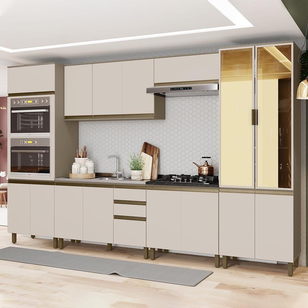 Cozinha Modulada Connect 6 Peças Duna-cristal Com Torre Quente 2 Fornos E Cristaleira - Móveis Henn Duna-cristal - 2