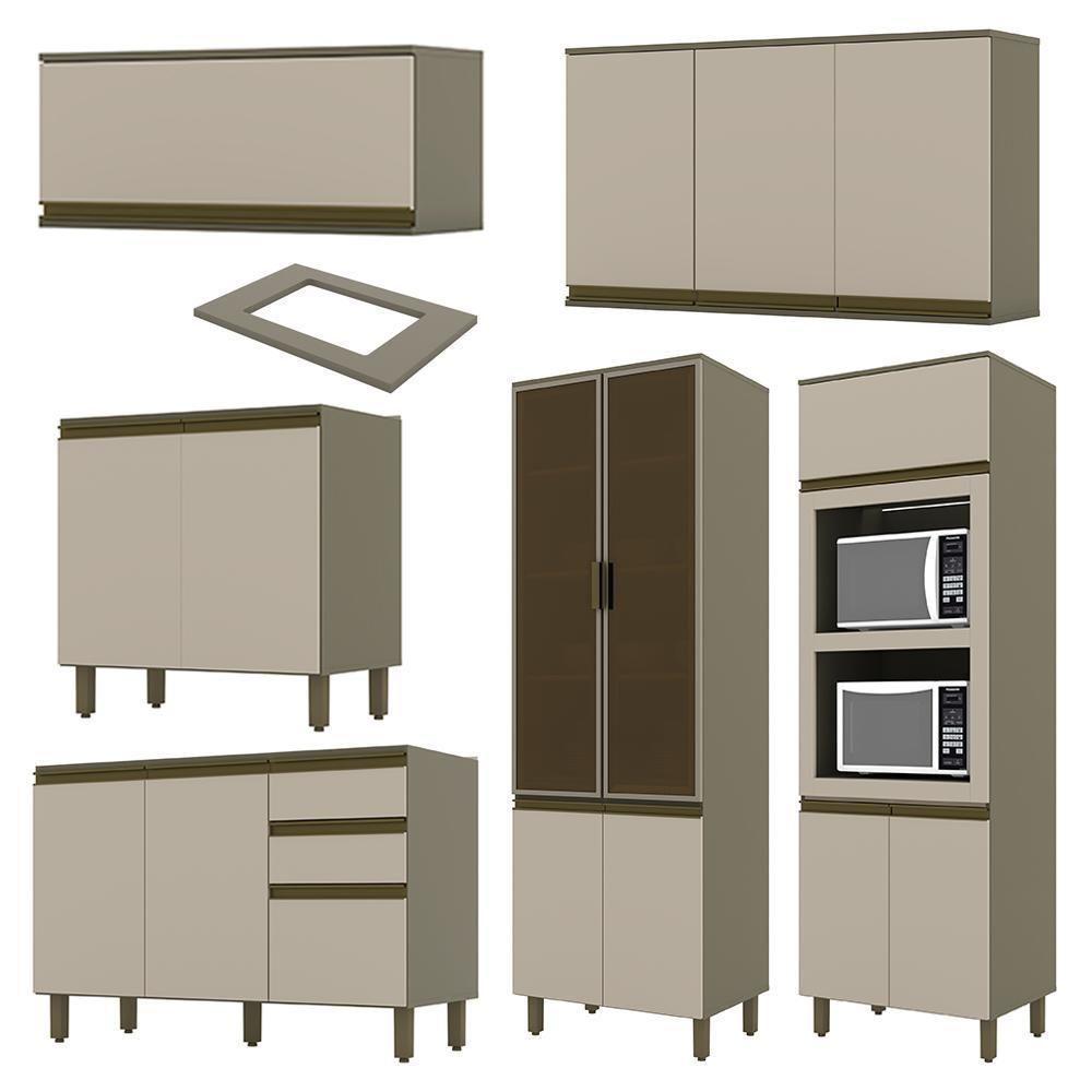 Cozinha Modulada Connect 6 Peças Duna-cristal Com Torre Quente 2 Fornos E Cristaleira - Móveis Henn Duna-cristal - 3