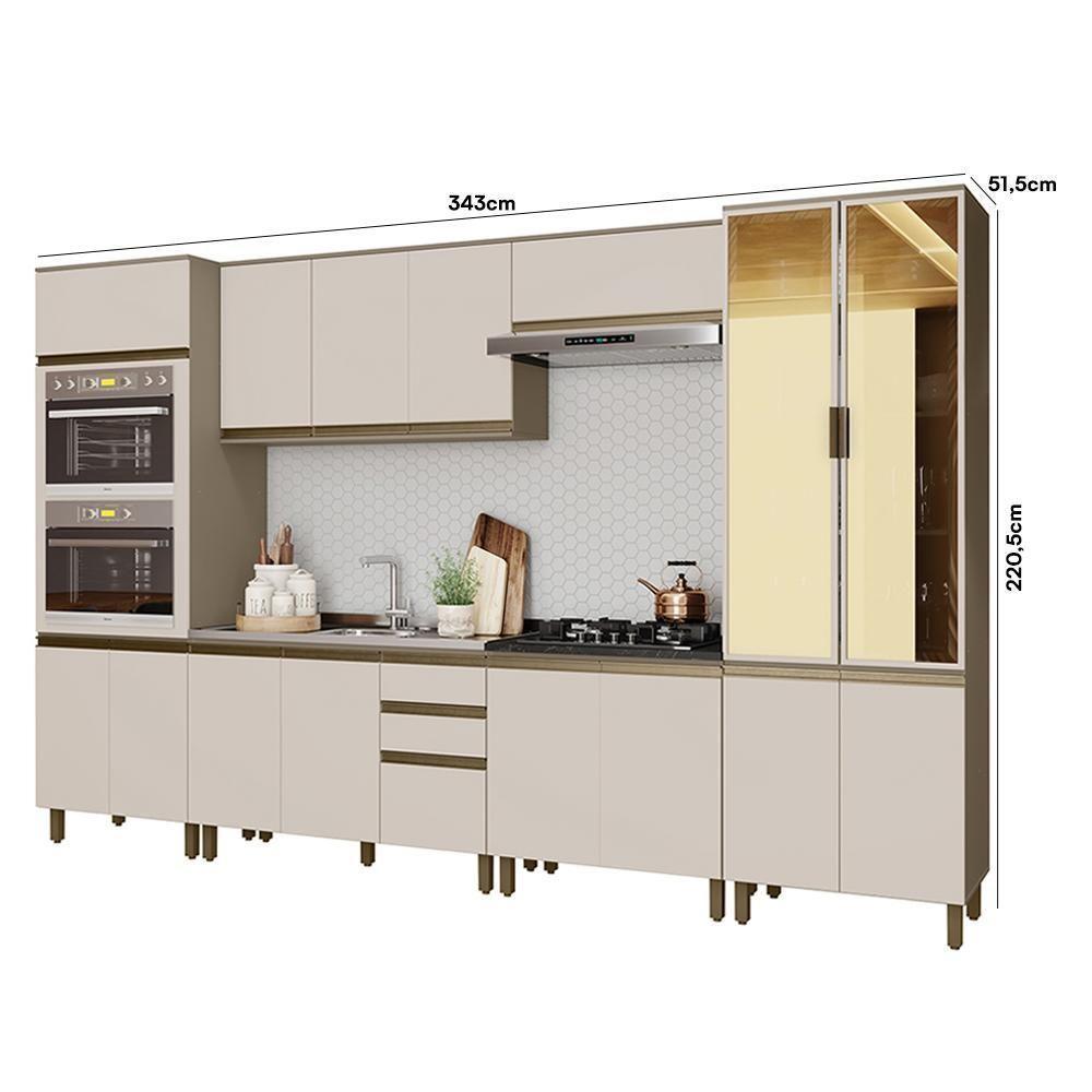Cozinha Modulada Connect 6 Peças Duna-cristal Com Torre Quente 2 Fornos E Cristaleira - Móveis Henn Duna-cristal - 5