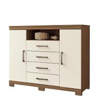 Cômoda Havana Master 2 Portas E 4 Gavetas Jatobá-areia Com Pés - Santos Andirá Jatobá-areia - 1