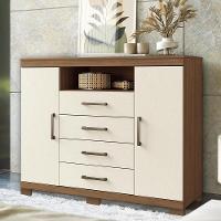 Cômoda Havana Master 2 Portas E 4 Gavetas Jatobá-areia Com Pés - Santos Andirá Jatobá-areia - 2