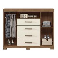 Cômoda Havana Master 2 Portas E 4 Gavetas Jatobá-areia Com Pés - Santos Andirá Jatobá-areia