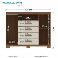 Cômoda Havana Master 2 Portas E 4 Gavetas Jatobá-areia Com Pés - Santos Andirá Jatobá-areia - 5