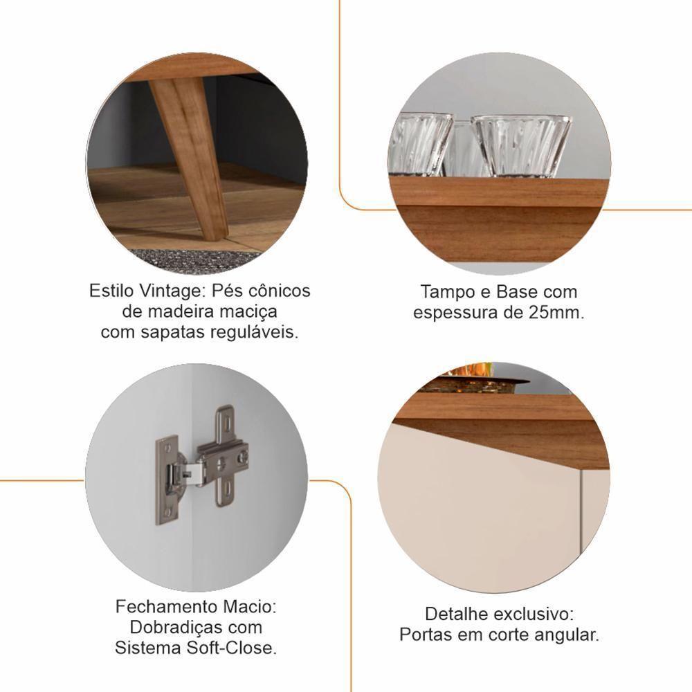 Buffet Aparador Grace 4 Portas Off White-cedro - Casa D Off White-cedro - 4