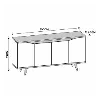 Buffet Aparador Grace 4 Portas Off White-cedro - Casa D Off White-cedro - 5