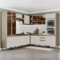 Cozinha Completa De Canto 10 Peças Connect Duna-cristal Com Torre Quente E Cristaleira - Móveis Henn Duna-cristal - 2