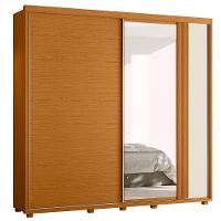 Guarda Roupa Casal Acácia 2 Portas Deslizantes Flex Cinamomo-off White Com Espelho - Móveis Albatroz Cinamomo-off White - 1