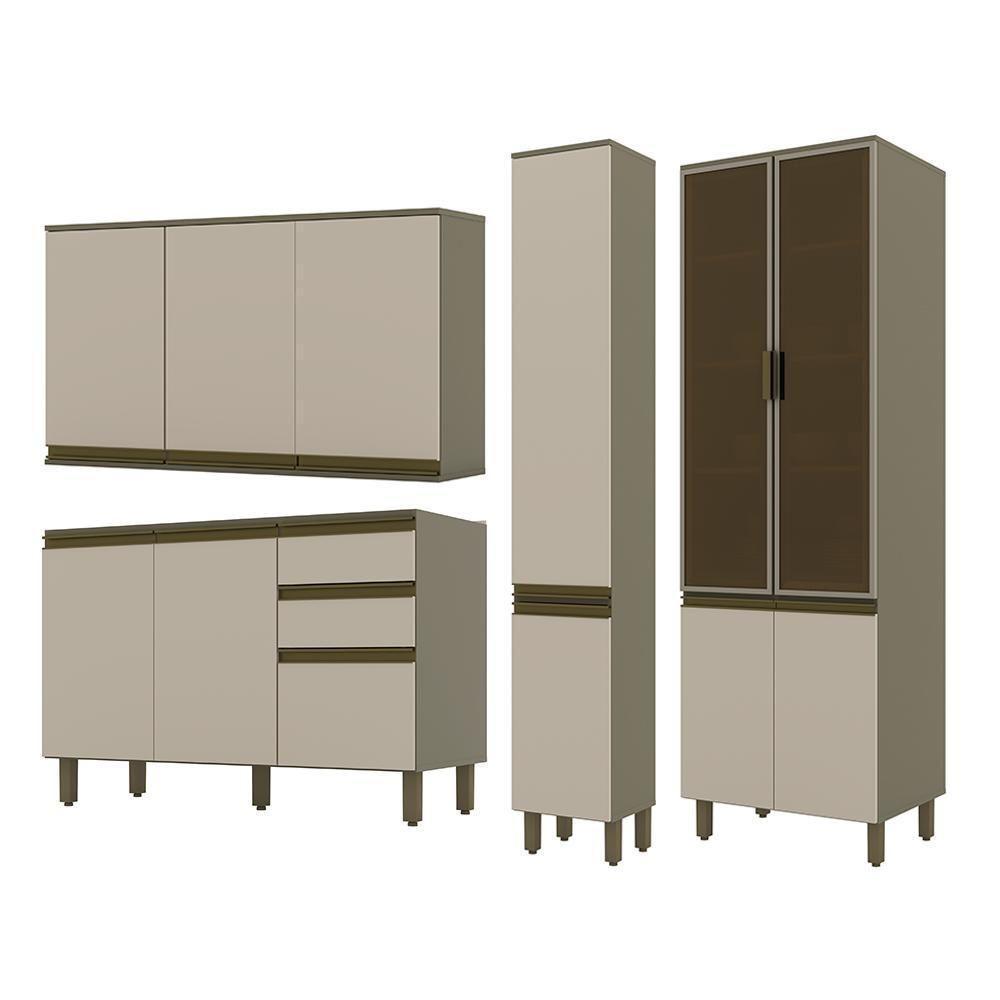 Cozinha Modulada Connect 4 Peças Duna-cristal Com Cristaleira - Móveis Henn Duna-cristal - 2