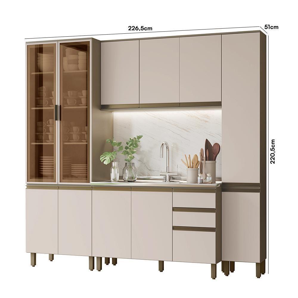 Cozinha Modulada Connect 4 Peças Duna-cristal Com Cristaleira - Móveis Henn Duna-cristal - 4