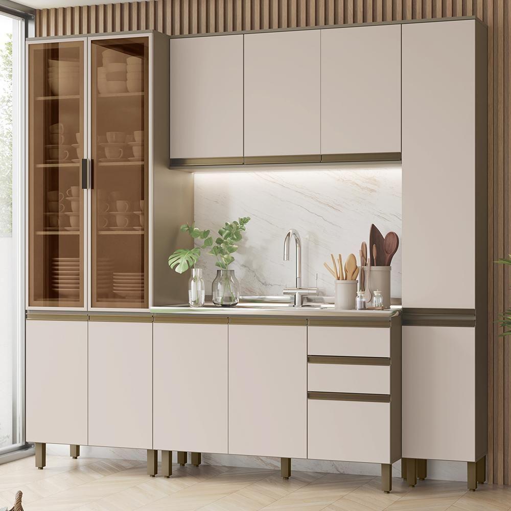 Cozinha Modulada Connect 4 Peças Duna-cristal Com Cristaleira - Móveis Henn Duna-cristal - 5