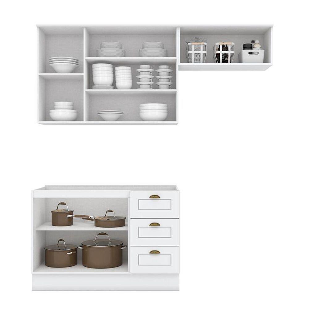 Cozinha Completa Americana 3 Peças Branco - Móveis Henn Branco - 4