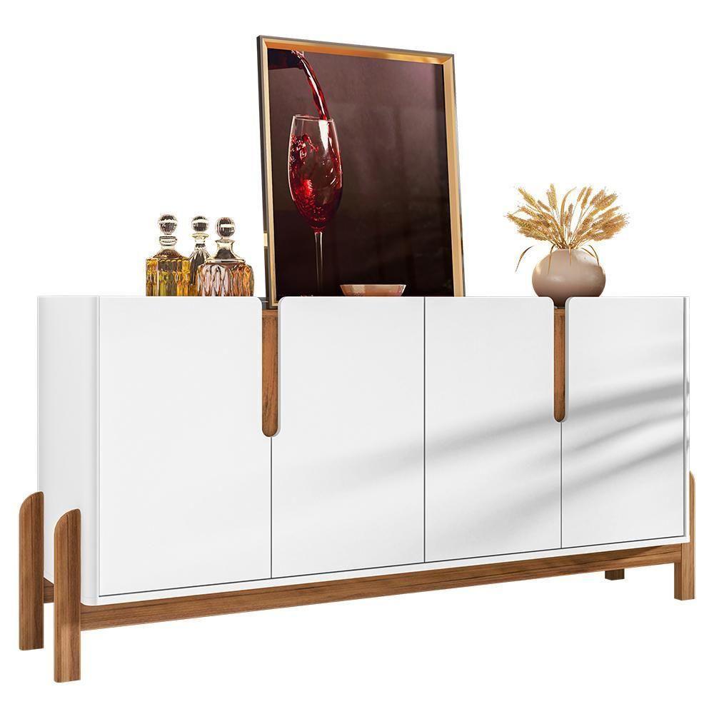 Buffet Aparador Lizz 170cm 4 Portas Branco-cedro - Casa D Branco-cedro - 1