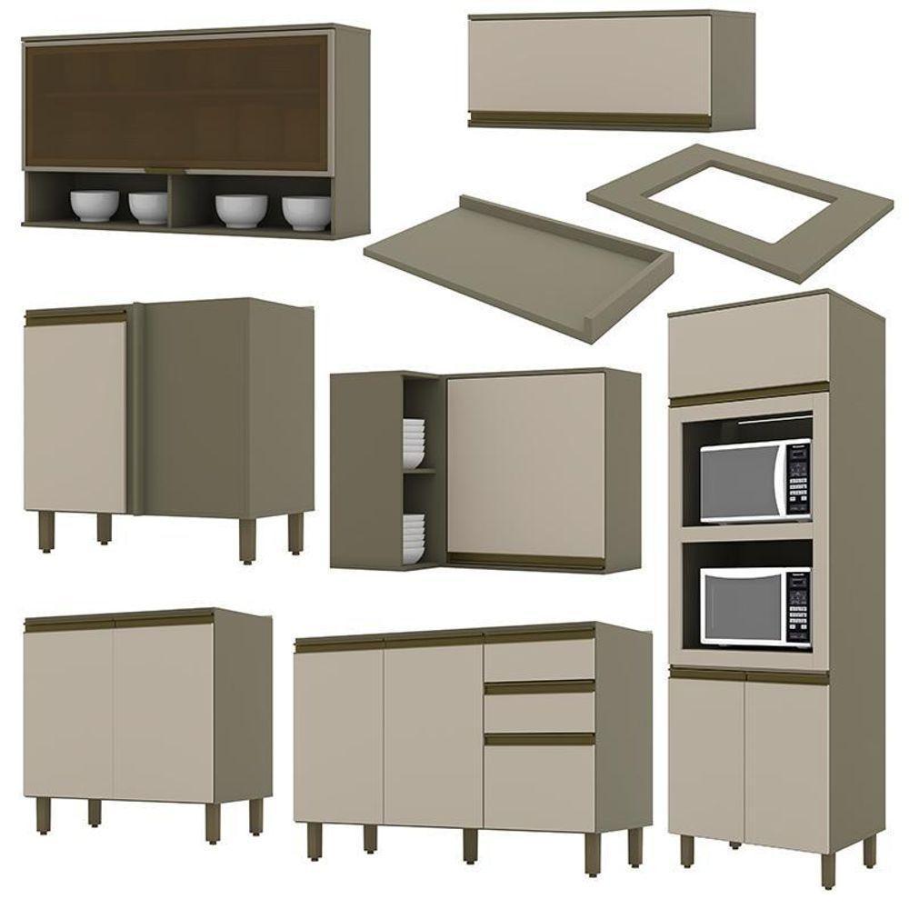 Cozinha Completa De Canto 7 Peças Connect Duna-cristal Com Torre Quente 2 Fornos - Móveis Henn Duna-cristal - 3