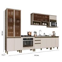 Cozinha Completa 7 Peças Connect Duna-cristal Com Cristaleira E Aéreo Micro-ondas - Móveis Henn Duna-cristal - 5