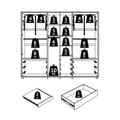 Guarda Roupa Casal Volpi 6 Portas 6 Gavetas Cinamomo-off White MDF