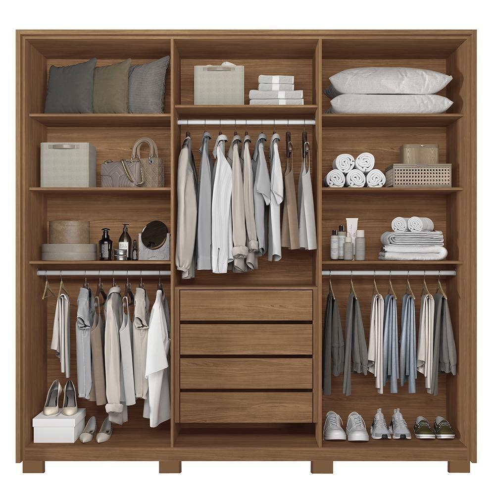 Guarda Roupa Casal Coimbra 6 Portas Jatobá Com Pés - Santos Andirá Jatobá - 3