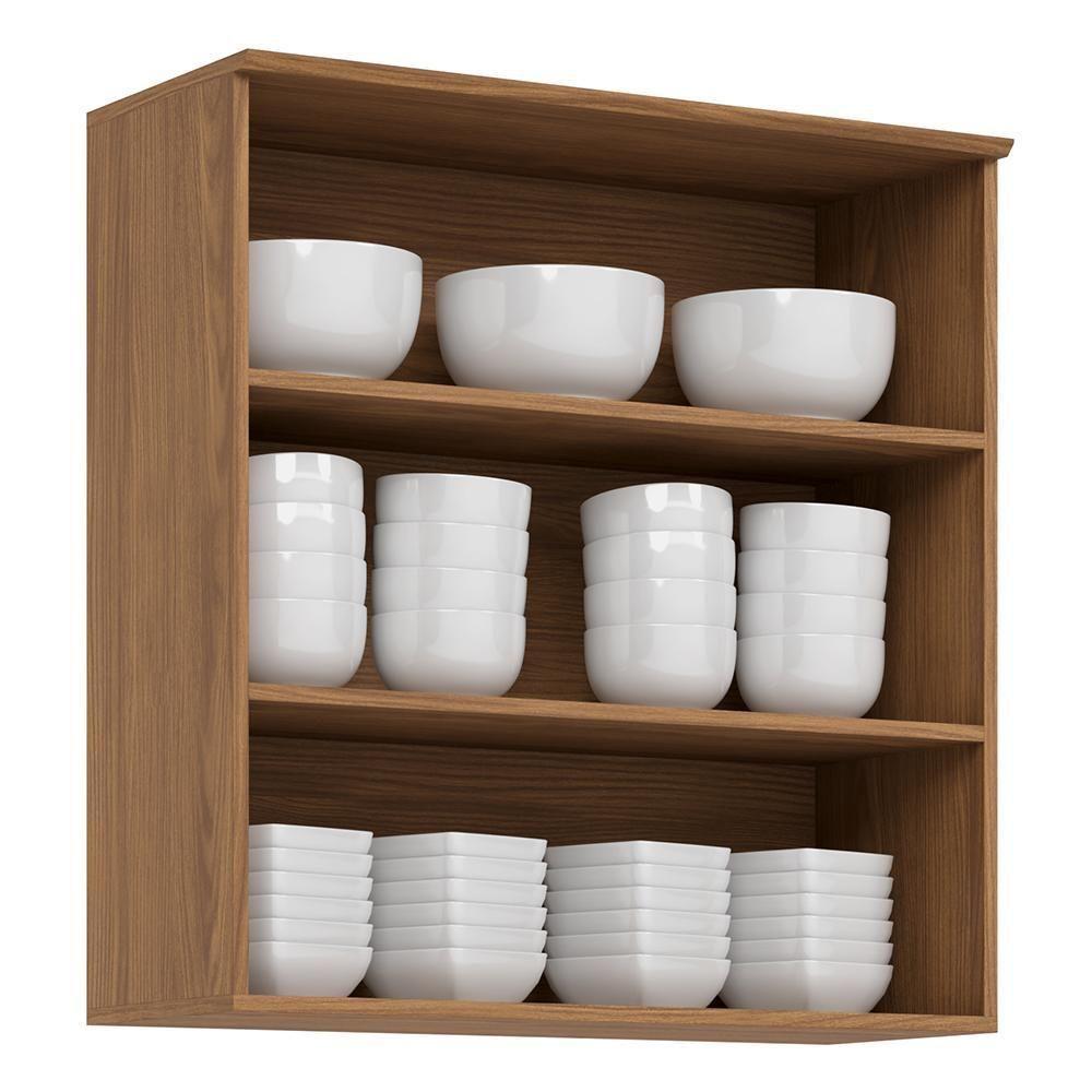 Armário Aéreo Requinte 80cm 2 Portas Nature Com Vidro - Móveis Henn Nature - 3