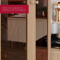 Armário Aéreo Requinte 80cm 2 Portas Nature Com Vidro - Móveis Henn Nature - 5