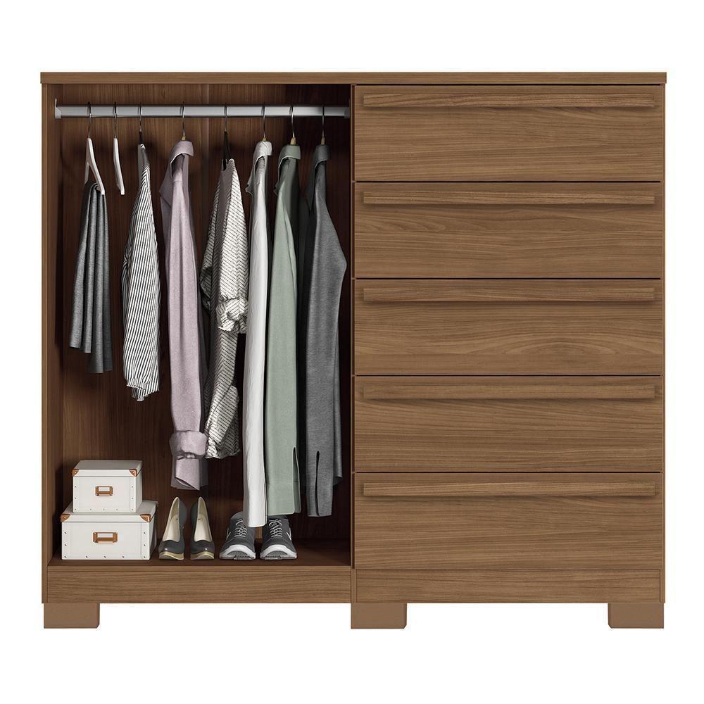 Cômoda Málaga Gold 2 Portas E 5 Gavetas Jatobá Com Pés - Santos Andirá Jatobá - 3