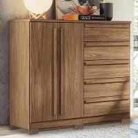 Cômoda Málaga Gold 2 Portas E 5 Gavetas Jatobá Com Pés - Santos Andirá Jatobá - 2