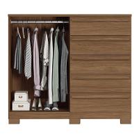 Cômoda Málaga Gold 2 Portas E 5 Gavetas Jatobá Com Pés - Santos Andirá Jatobá - 3