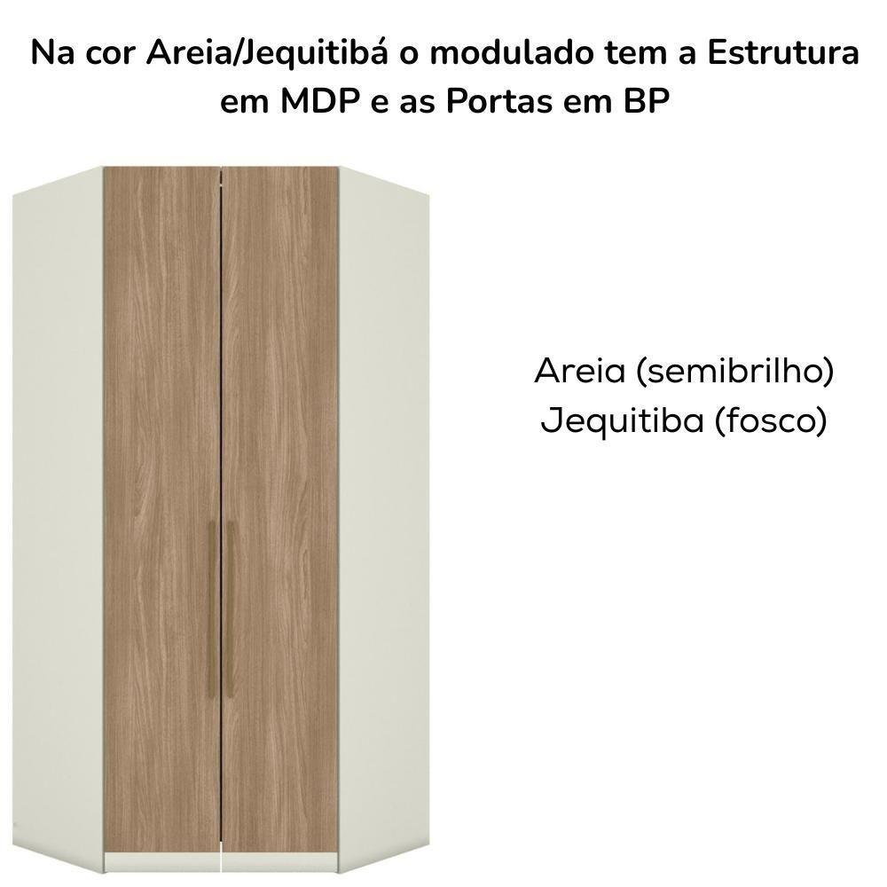 Canto Closet Modulado 2 Portas 241x110 Cm Seletto Areia Jequitiba Henn Areia Jequitiba - 6