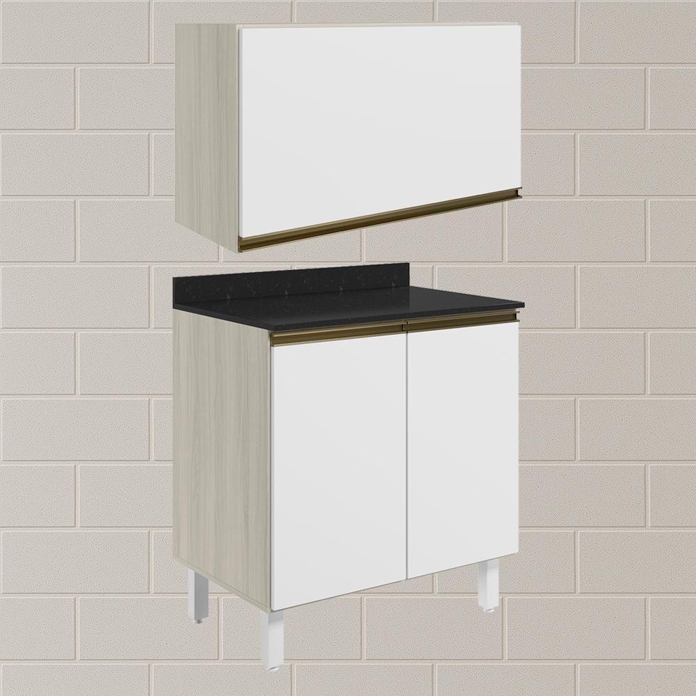 Armario Aereo E Balcao Mdf 60cm Kali Bianco Toq Branco Uv Nicioli Bianco Toq Branco Uv - 6