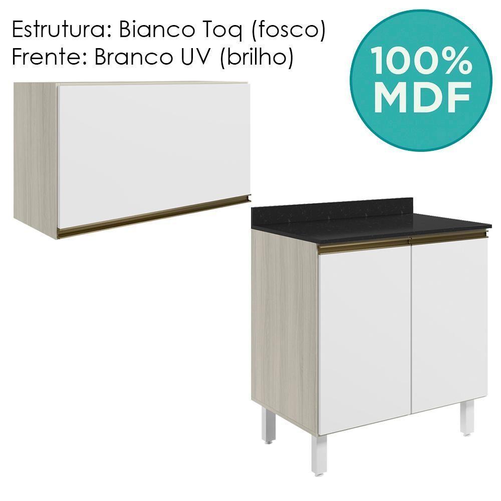 Armario Aereo E Balcao Mdf 60cm Kali Bianco Toq Branco Uv Nicioli Bianco Toq Branco Uv - 7