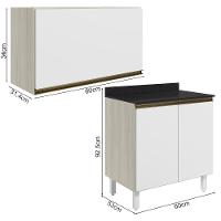 Armario Aereo E Balcao Mdf 60cm Kali Bianco Toq Branco Uv Nicioli Bianco Toq Branco Uv - 8