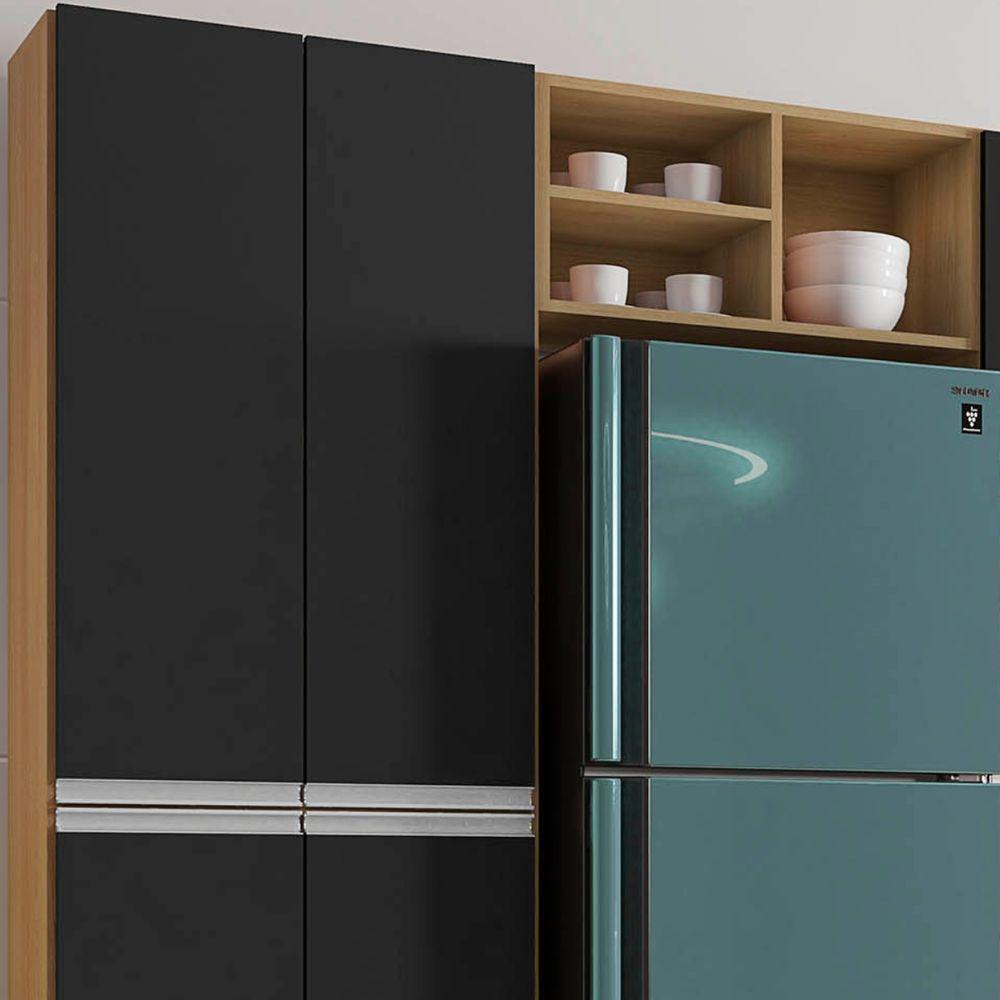 Cozinha Modulada Completa 4 Peças Vanessa Amendoa Preto Ajl - 5