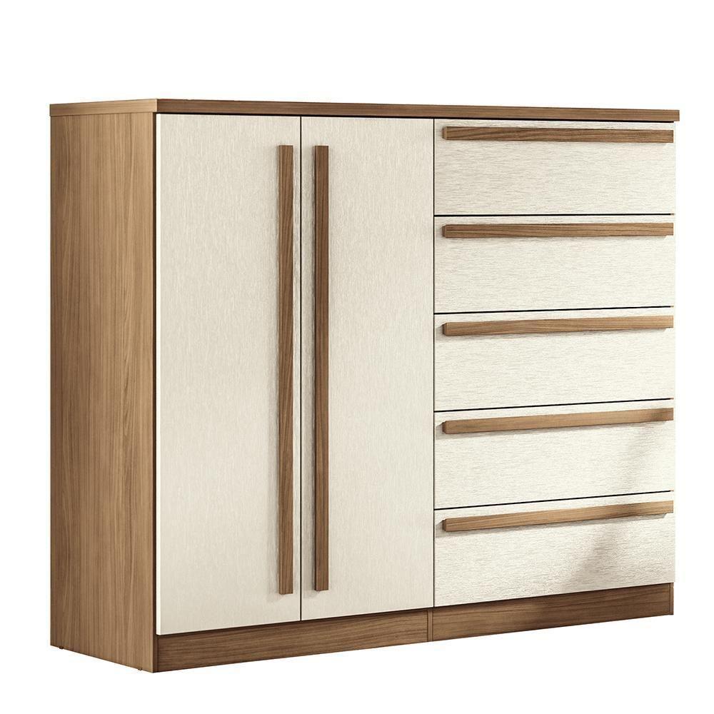 Cômoda Málaga Gold 2 Portas E 5 Gavetas Jatobá-areia - Santos Andirá Jatobá-areia - 1