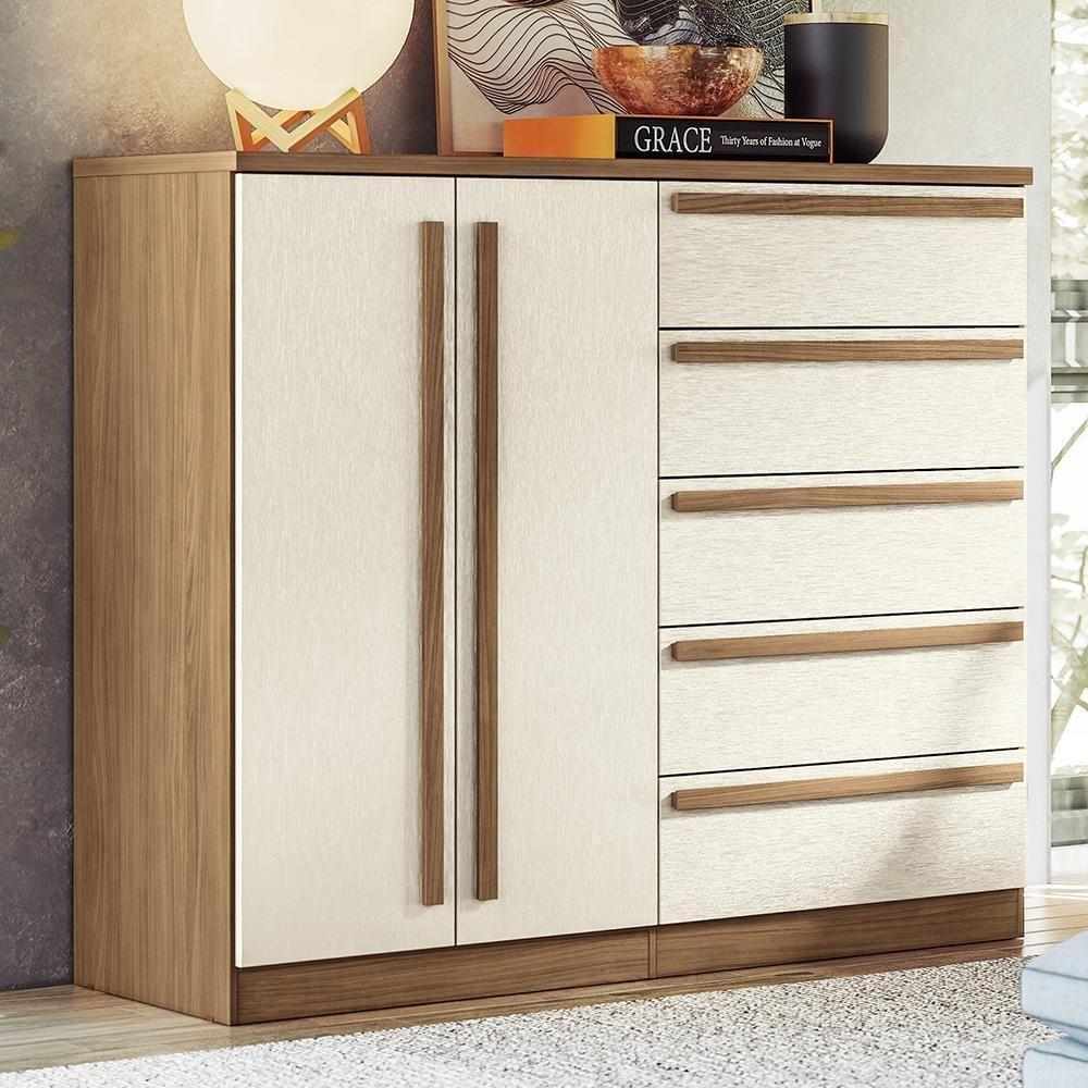 Cômoda Málaga Gold 2 Portas E 5 Gavetas Jatobá-areia - Santos Andirá Jatobá-areia - 3