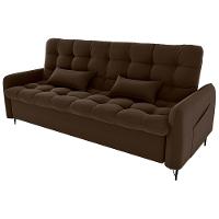 Sofa Cama 2 Lugares 200cm Pillar Veludo E405 Marrom Milani Store Marrom - 1