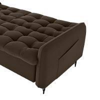 Sofa Cama 2 Lugares 200cm Pillar Veludo E405 Marrom Milani Store Marrom - 5