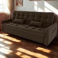 Sofa Cama 2 Lugares 200cm Pillar Veludo E405 Marrom Milani Store Marrom - 9