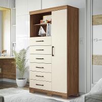 Multi-cômoda Marabá 1.6 1 Porta E 6 Gavetas Jatobá-areia Com Pés - Santos Andirá Jatobá-areia - 2