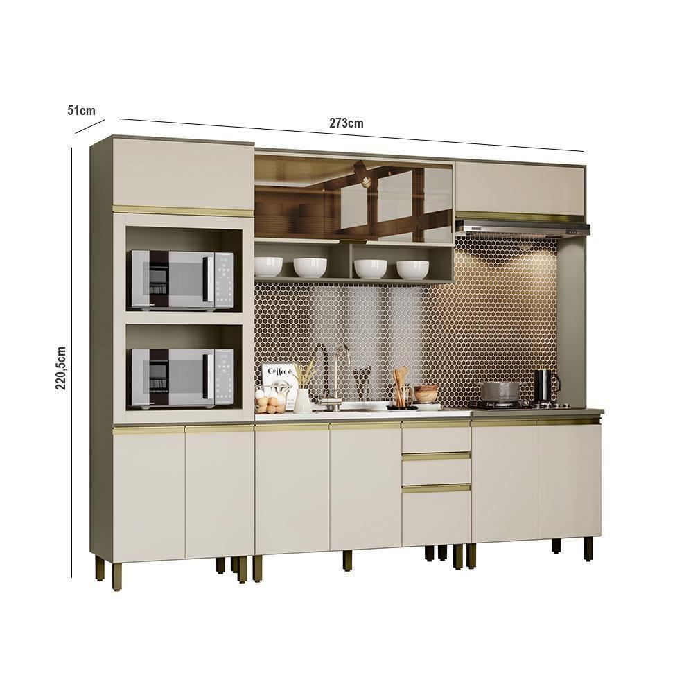 Cozinha Completa 5 Peças Connect Duna-cristal Com Torre Quente E Lateral - Móveis Henn Duna-cristal - 5