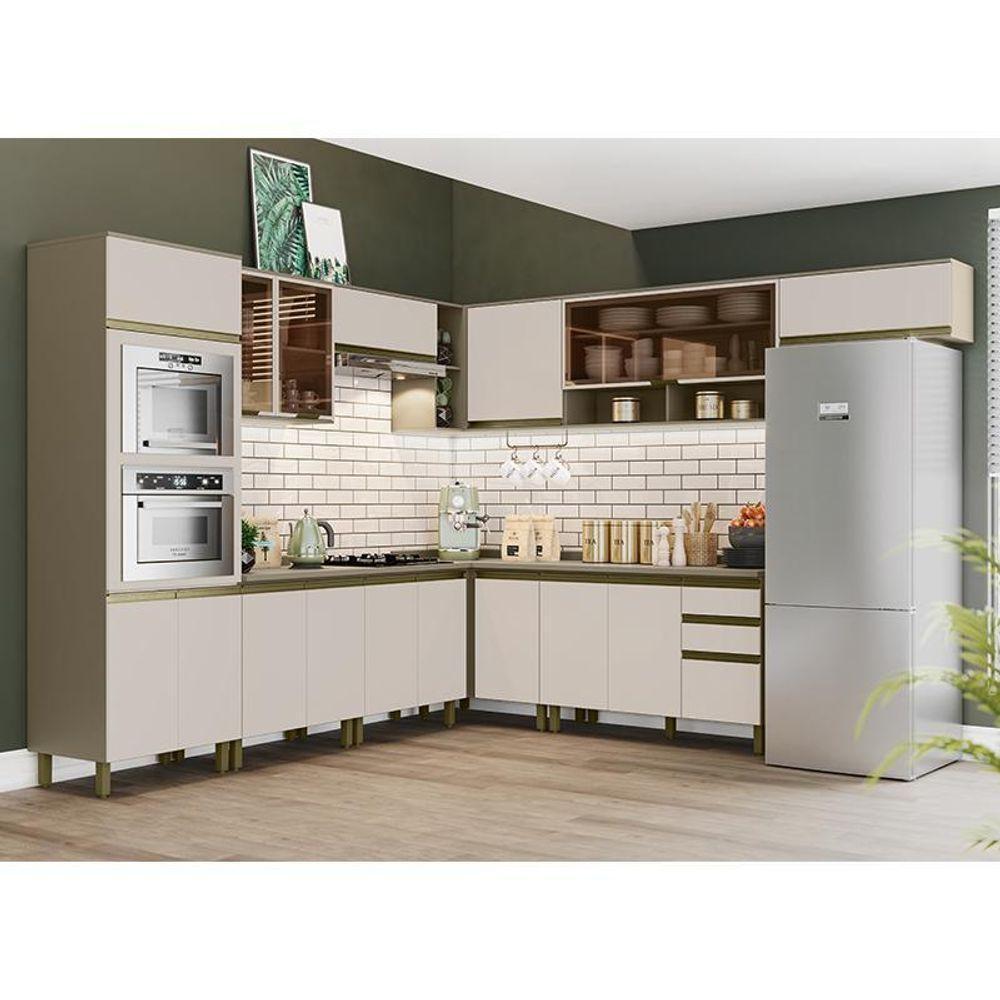 Cozinha Completa De Canto 10 Peças Connect Duna-cristal Com Torre Quente E Aéreo Vidro - Móveis Henn Duna-cristal - 2