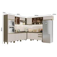 Cozinha Completa De Canto 10 Peças Connect Duna-cristal Com Torre Quente E Aéreo Vidro - Móveis Henn Duna-cristal - 5