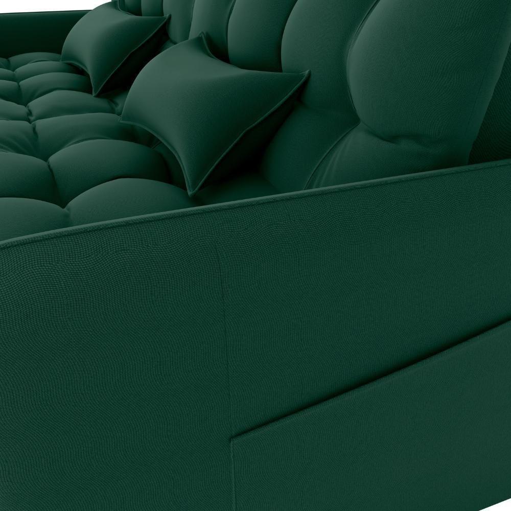 Sofa Cama 2 Lugares 200cm Pillar Veludo E402 Verde Milani Store Verde - 7