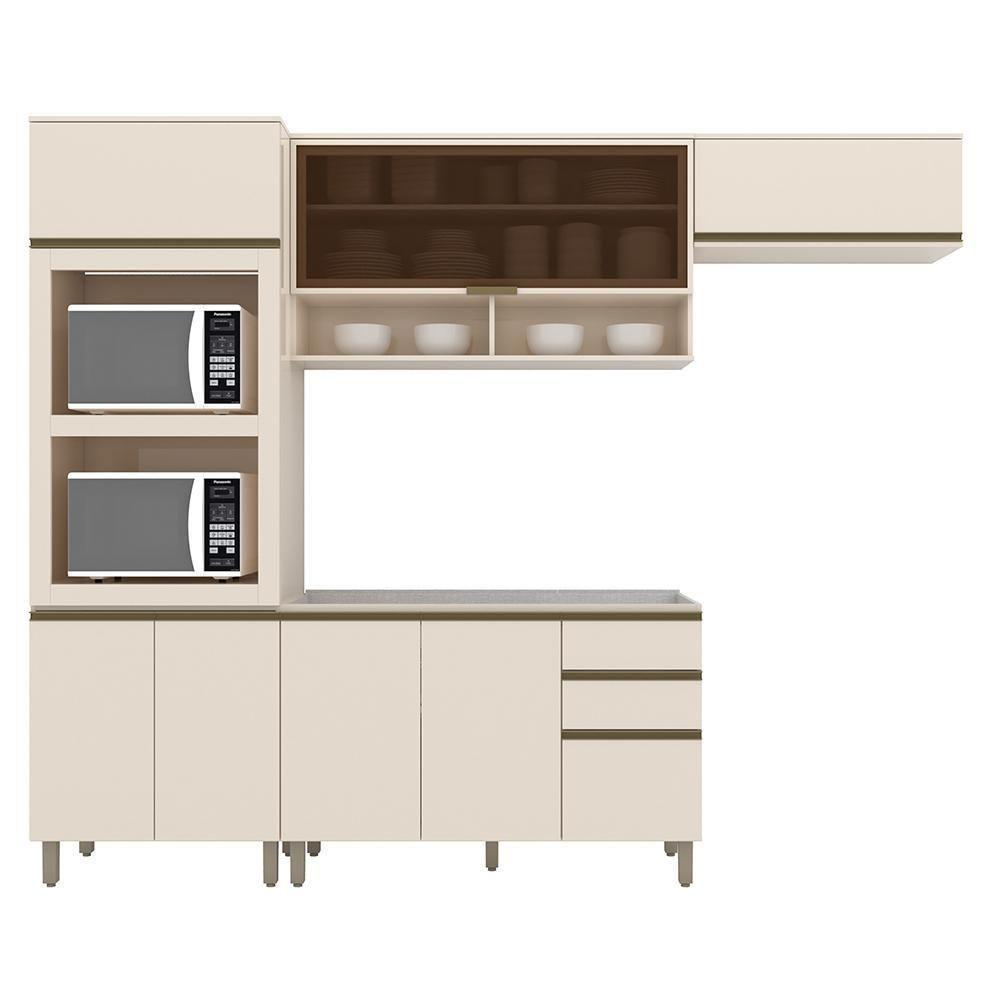 Cozinha Completa Connect 4 Peças Off White Com Torre Quente 2 Fornos - Móveis Henn Off White - 1