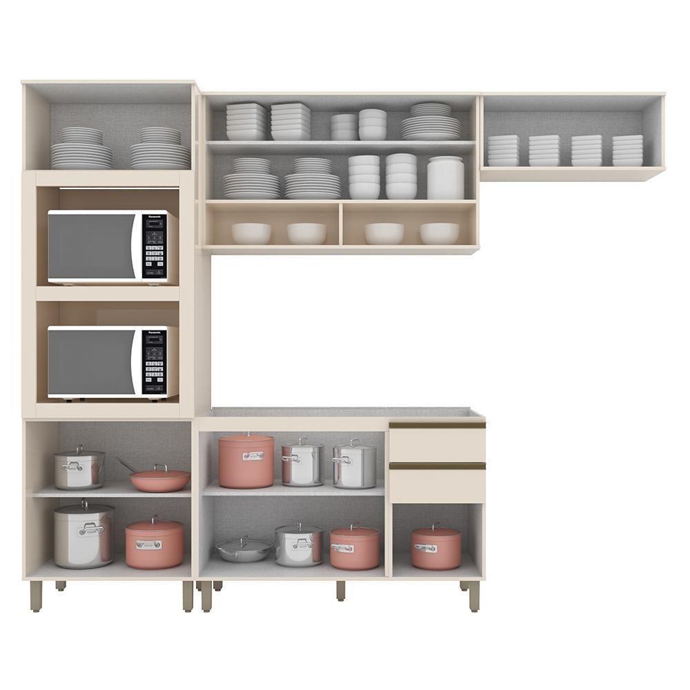 Cozinha Completa Connect 4 Peças Off White Com Torre Quente 2 Fornos - Móveis Henn Off White - 2