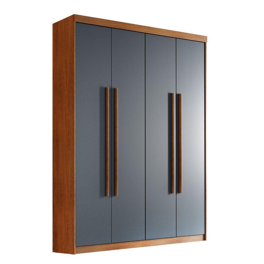 Guarda Roupa Solteiro Heros 4 Portas E 2 Gavetas Moderna Imbuia Com Grafite - 2